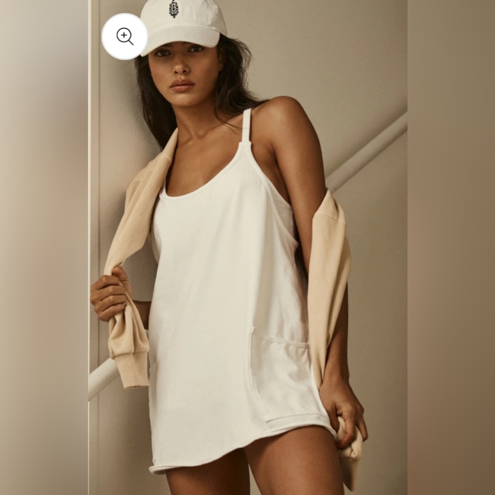 FREE PEOPLE MOVEMENT HOT SHOT MINI DRESS WHITE